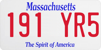 MA license plate 191YR5
