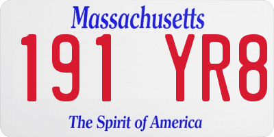MA license plate 191YR8