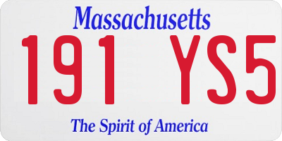 MA license plate 191YS5