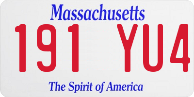 MA license plate 191YU4