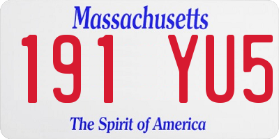 MA license plate 191YU5