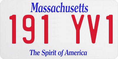MA license plate 191YV1