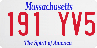 MA license plate 191YV5