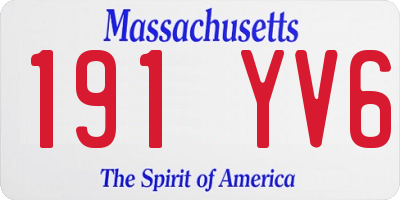 MA license plate 191YV6