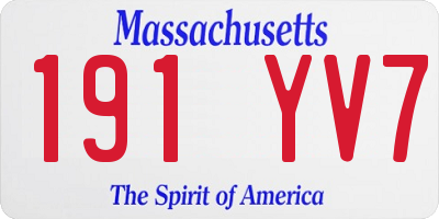 MA license plate 191YV7