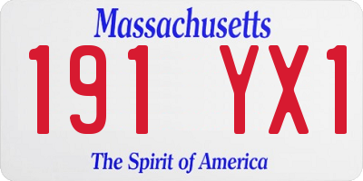 MA license plate 191YX1