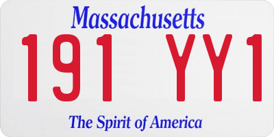 MA license plate 191YY1