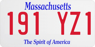 MA license plate 191YZ1