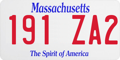 MA license plate 191ZA2