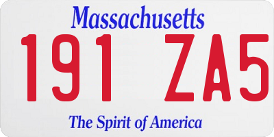 MA license plate 191ZA5
