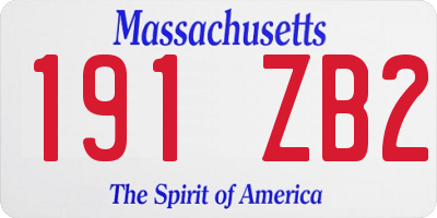 MA license plate 191ZB2