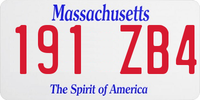 MA license plate 191ZB4