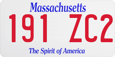 MA license plate 191ZC2