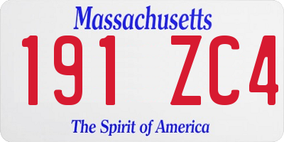 MA license plate 191ZC4
