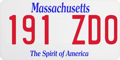 MA license plate 191ZD0