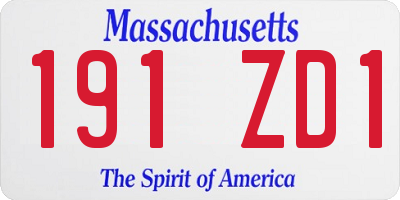 MA license plate 191ZD1
