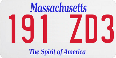 MA license plate 191ZD3