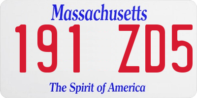 MA license plate 191ZD5
