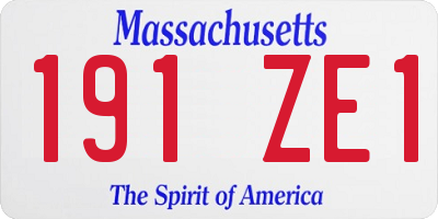 MA license plate 191ZE1