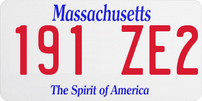 MA license plate 191ZE2