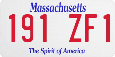MA license plate 191ZF1