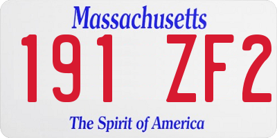 MA license plate 191ZF2