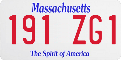 MA license plate 191ZG1