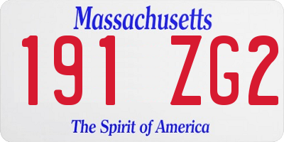 MA license plate 191ZG2