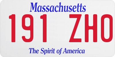 MA license plate 191ZH0