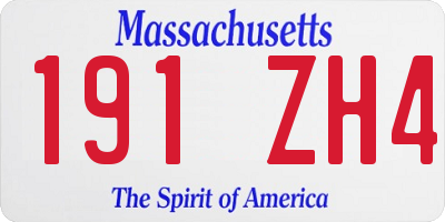 MA license plate 191ZH4