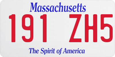 MA license plate 191ZH5