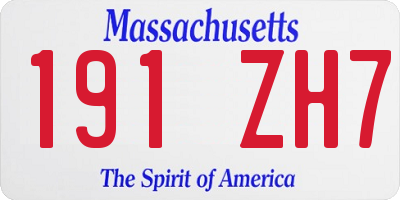 MA license plate 191ZH7