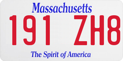 MA license plate 191ZH8