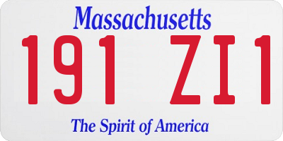 MA license plate 191ZI1