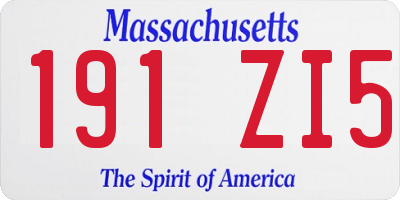 MA license plate 191ZI5