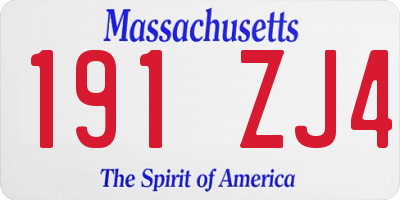 MA license plate 191ZJ4