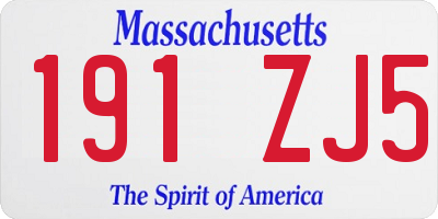 MA license plate 191ZJ5