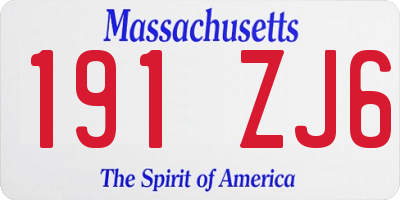MA license plate 191ZJ6
