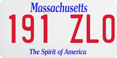 MA license plate 191ZL0