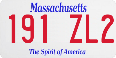 MA license plate 191ZL2