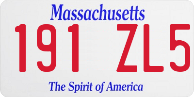 MA license plate 191ZL5