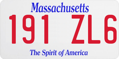 MA license plate 191ZL6