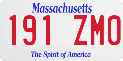 MA license plate 191ZM0