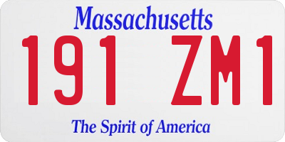 MA license plate 191ZM1