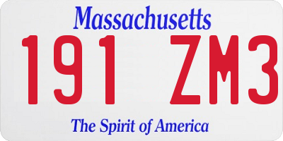 MA license plate 191ZM3
