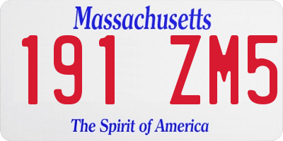 MA license plate 191ZM5