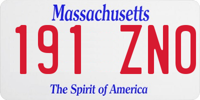 MA license plate 191ZN0
