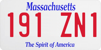 MA license plate 191ZN1