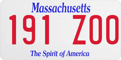 MA license plate 191ZO0