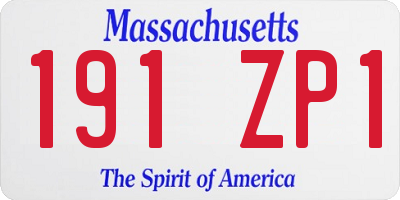 MA license plate 191ZP1